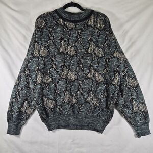 Vintage COLORE Italy Knit Sweater XL Wool Blend Textured Crewneck Made in Italy